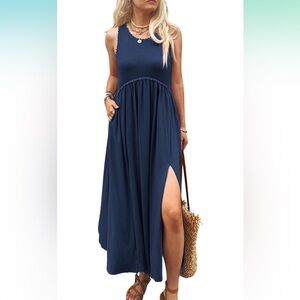 LAST CALL 📞 Amazon navy blue boho maxi with slit size S